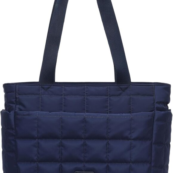 Lightweight Quilted Tote Bag with Laptop Compartment - Perfect for Work & Gym - Picture 1 of 9